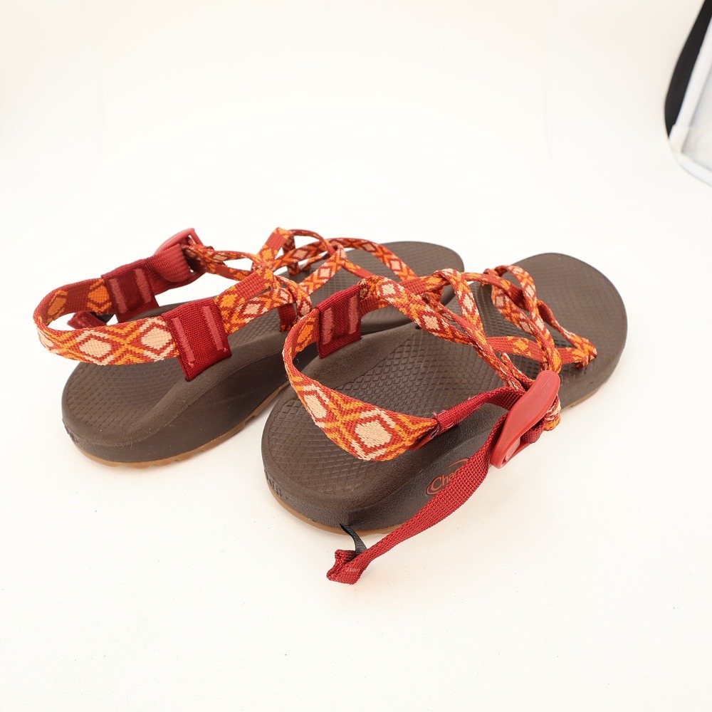 Chaco Z/Cloud X2 Womens 8 Sandals Red Orange Geometric Strappy J106506 - Picture 7 of 13